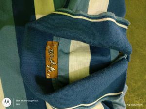 blue gradient striped polo tshirt