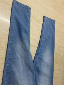 Straight Leg Blue Jeans - mom Fit