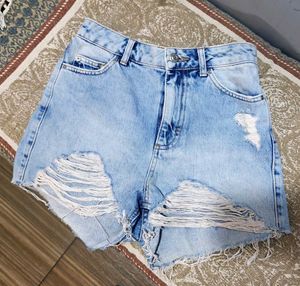 Distressed Denim Shorts
