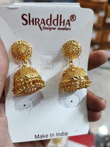 1 Gm Gold Plated Shraddha Jhumka Earrings