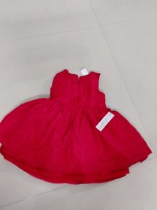 Cute Red Frock For 3-6 Month Girls