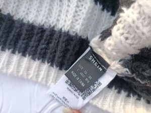 Y2k Striped Oversized Zip-Up Knit Sweater