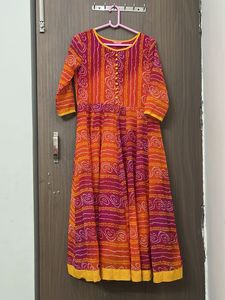 Panit Branded Full Flare Chunri Print Kurti For M