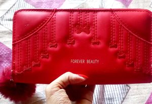 Red Velvet Clutch Bag