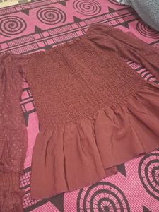 Pretty Maroon Tunic Offshoulder