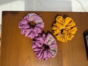 3 Handmade Scrunchie Set  - Bohemian Style