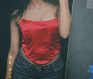 Lulu And Sky Red Corset Top