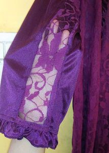 Vintage Purple Lace Lingerie Set Night Dress