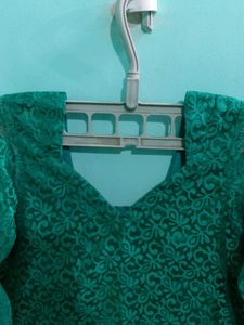 Emerald Green Embroidered Dress
