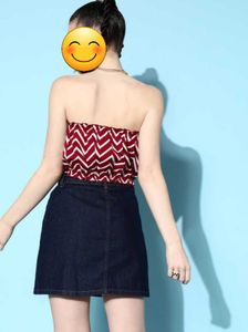 Maroon Printed Crop Top