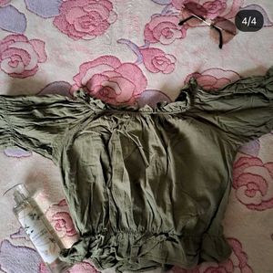 Dark Green Top ( It can be wore overshoulder too)