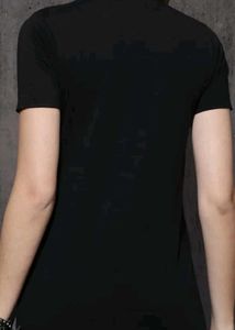 Women Black SolidPure Cotton Top