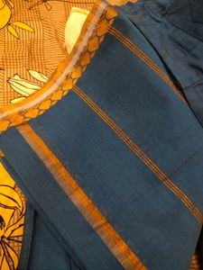 Dark Blue Saree &amp; Blouse 💙😍 Full Set ✨ Combo%🤩