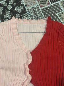 Two-Tone Ruffle Cardigan