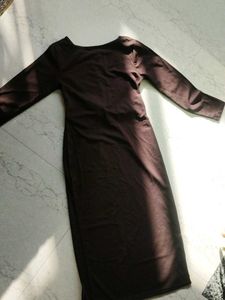 Elegant Brown Midi Dress