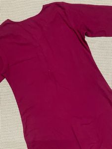 Maroon &amp; Gold Accented Kurti