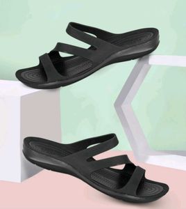 Women Crocs Black Slip Ons