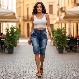 Denim Bermuda Shorts