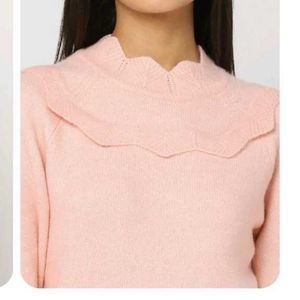 Chic Pink Ruffle Sweater