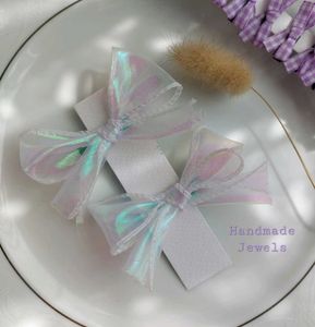 Iridescent Shiny Light Lavender Bow Adornment