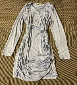 Blue Ruched Bodycon Mini Dress