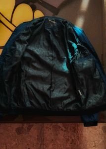 Blue Casual Bomber Jacket