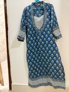 Blue Floral Print Kurti