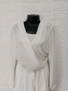 Imported Off White Wrap Top