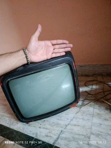 Old black and white picture tube tv