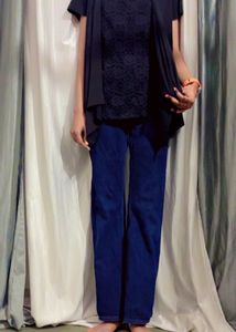 Stylish Blue Pants &amp; Black Top