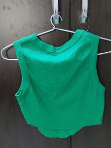 Green 'Amour Paris' Crop Top