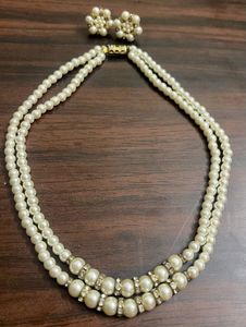 Elegant Pearl Necklace &amp; Earring Set