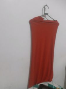 Long Stretchable Fishcut Skirt Red Color