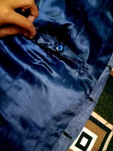 Blue Linen Blend Jacket