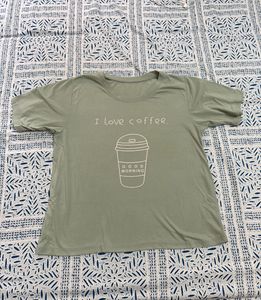 Sage Green 'I Love Coffee' Tee
