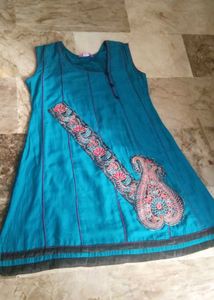 cotton silk embroidery fastive kurti