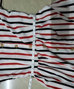 Striped Button-Front Dress