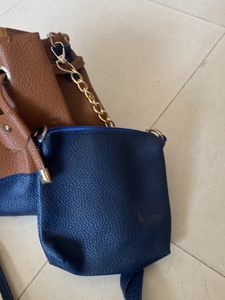 Stylish Color Block Bucket Bag