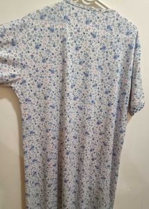 Blue Floral long t-shirt night gown