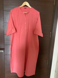 Women’s Coral Pink Pintuck Kurta (18)xxxl