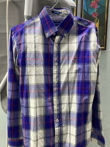 Gant White And Blue Check Shirt