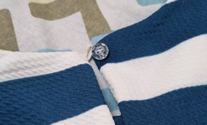 Blue &amp; White Top With Attached Necklace