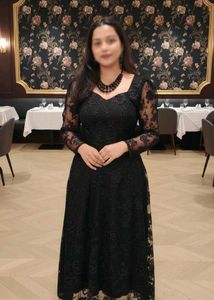 Elegance in Every Stitch ✨ | Black Lace Long Dress
