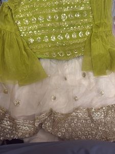 Girls Green &amp; White Dress