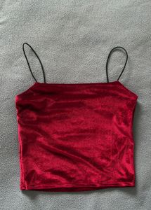 Wine Kiss Velvet Crop Top