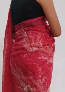 Dark Pink Floral Saree