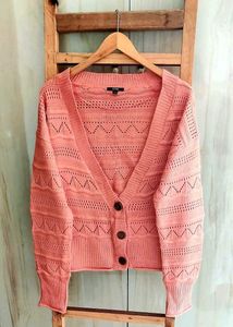 Peach Colour Designer Cardigan Size-40-42