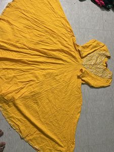 yellow cotton anarkalis