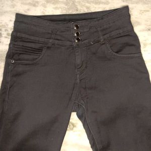 High Waisted Black Denim Jeans