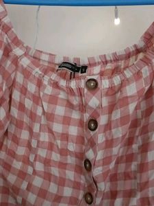 Cute Gingham Off-Shoulder Top